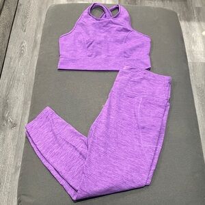 Purple Fleece Lined Athletic Set